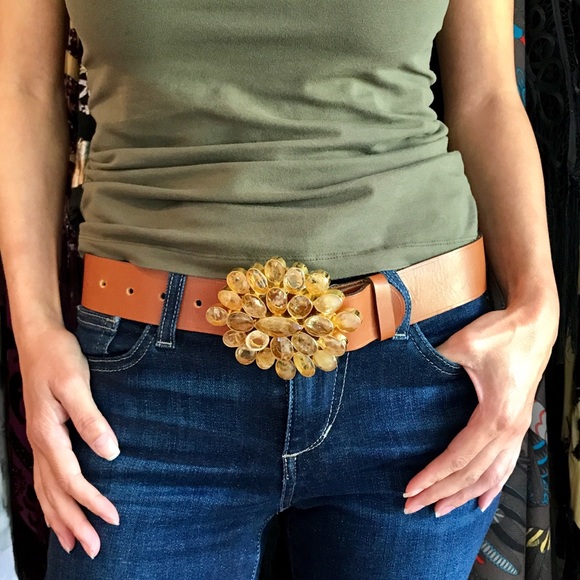 Stunning Faceted Citrine Gemstone Belt Buckle - Picture 8 of 8